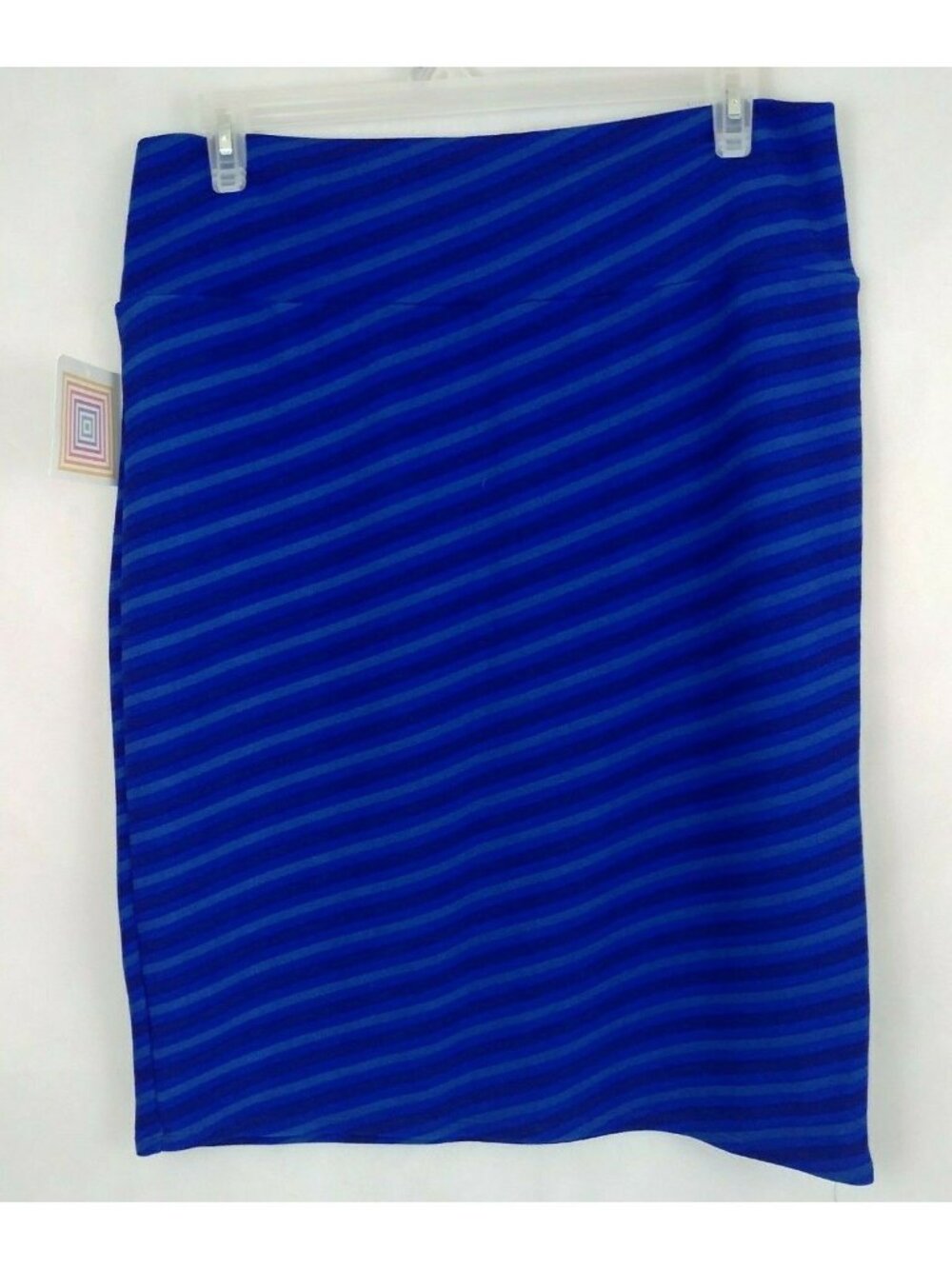 NWT LuLaRoe Cassie Pencil Skirt Blue Striped Size 3XL